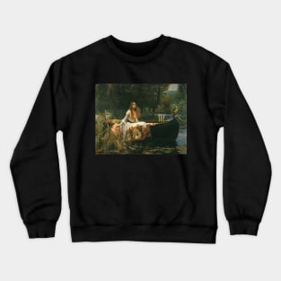 The Lady of Shalott (On Boat) by John William Waterhouse Crewneck Sweatshirt